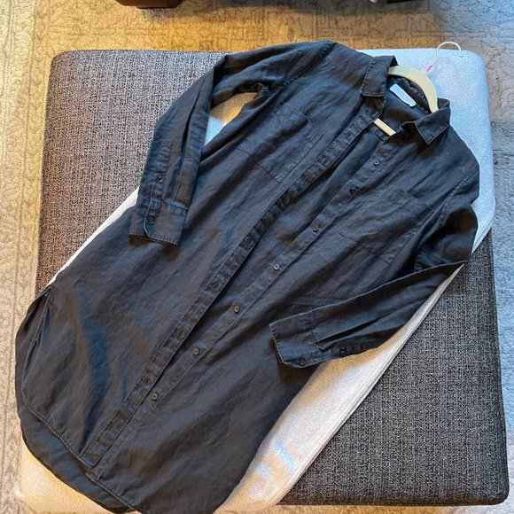 EVERLANE the linen shirt dress long tunic button down - Picture 5 of 6